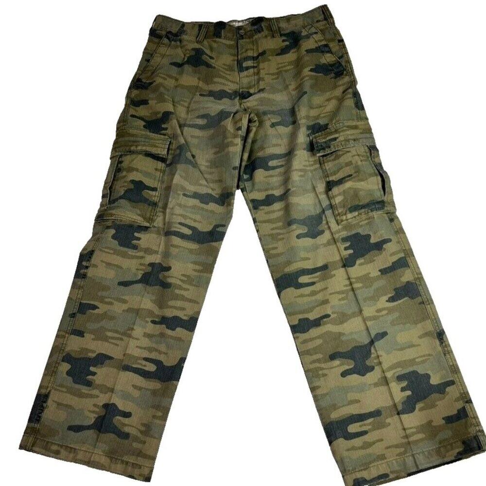 Old Navy Cargo Pant Men 36x32 Military Camo Outdoors Vintage Jungle Army